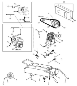 Tank Parts Diagram and Parts List for EX800302  Campbell Hausfeld Compressor